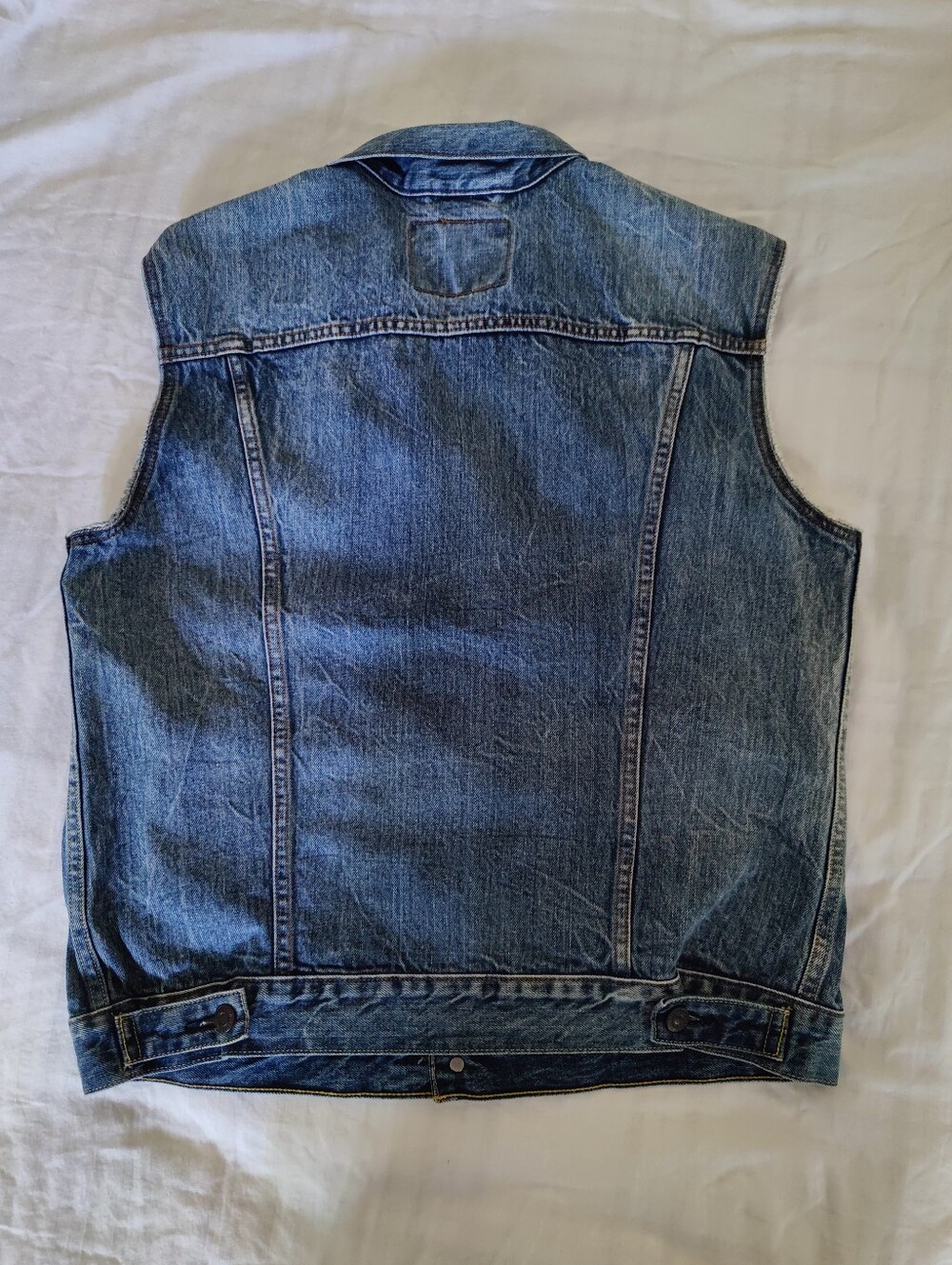 Levi's Trucker Blue Cotton Denim Vest, Size L - Picture 12 of 13